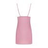 Nuisette rose poudré satin et dentelle