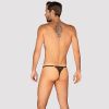 String homme noir résille motif graphique