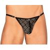 String homme noir résille motif graphique