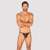 String homme noir résille motif graphique