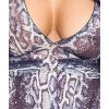 Nuisette serpent noir et gris semi transparente