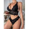 Ensemble 2 pièces lingerie noire perles