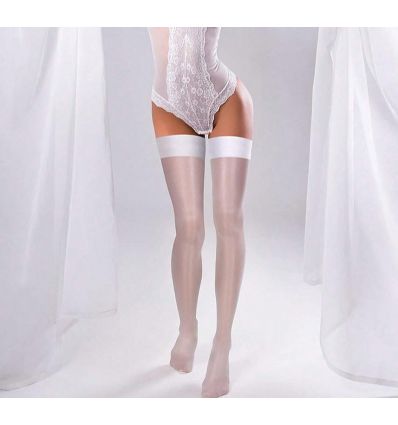 Bas blancs scintillants transparents