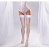 Bas blancs scintillants transparents