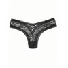 Tanga dentelle transparent noir laçage