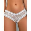 Tanga dentelle floral blanc - laçage