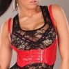 Ceinture corset sexy simili cuir rouge ou blanche 