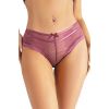 Tanga dentelle sexy couleur prune