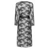 Peignoir noir dentelle manches longues
