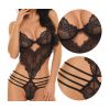 Body string noir dentelle