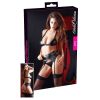 Ensemble sexy 3 pièces simili cuir noir