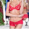 Ensemble 3 pièces dentelle sexy rouge