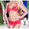 Ensemble 3 pièces dentelle sexy rouge