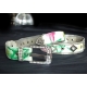 Ceinture simili cuir blanche multicolore strass et argent