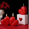 Bougie coeur rouge Saint-Valentin