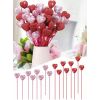 5 Batonnets coeur St Valentin scintillants