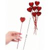 5 Batonnets coeur St Valentin scintillants