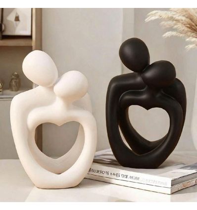 Sculpture figurine couple blanc ou noir