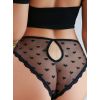Culotte noire motif coeur St Valentin semi transparente