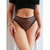 Culotte noire motif coeur St Valentin semi transparente