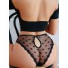 Culotte noire motif coeur St Valentin semi transparente