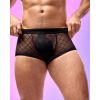 Boxer homme noir semi-transparent motifs