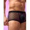 Boxer homme noir semi-transparent motifs