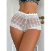 Shorty dentelle blanc taille haute