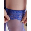 Bas autofixants voile et dentelle bleu royal