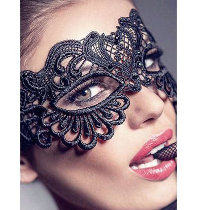Masque sexy dentelle guipûre noire