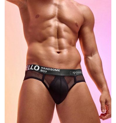Slip sexy résille transparent homme