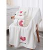 Serviette de bain blanche brodée coeur - idée cadeau