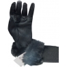 Gants noirs stretch et fourrure 