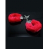 Menottes métal chromé et fourrure rouge