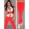 Pantalon slim stretch rouge 