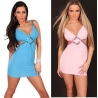 Mini robe sexy stretch et paillettes rose pastel ou turquoise