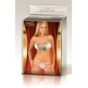 Soutien gorge et string papillon blanc et paillettes multicolores
