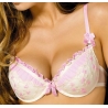 Soutien gorge push up Axami écru et rose pastel