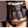 Serre taille dentelle noir et argent Axami
