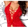 Nuisette voile frou-frou rouge Axami