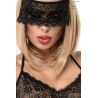 Body ouvert bijou dentelle noire avec masque et mitaines