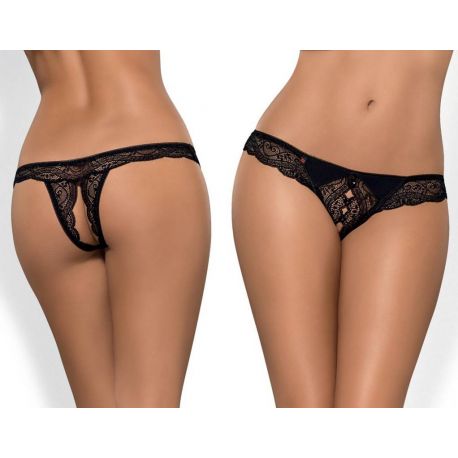 Culotte ouverte dentelle noire