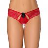 String ouvert dentelle rouge Tao Axami