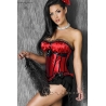 Bustier corset satiné rouge et noir