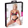 Ensemble soutien-gorge dentelle et satin rouge et noir