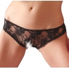 Culotte ouverte en dentelle noire