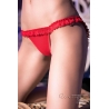 Culotte ouverte au dos tulle transparent rouge