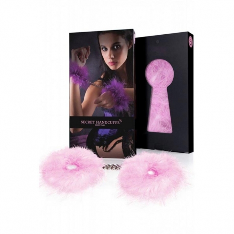 Menottes plumes marabou roses pastel