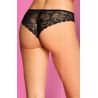 String bijou coeur strass et dentelle noire