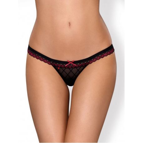 String dentelle noir et rose